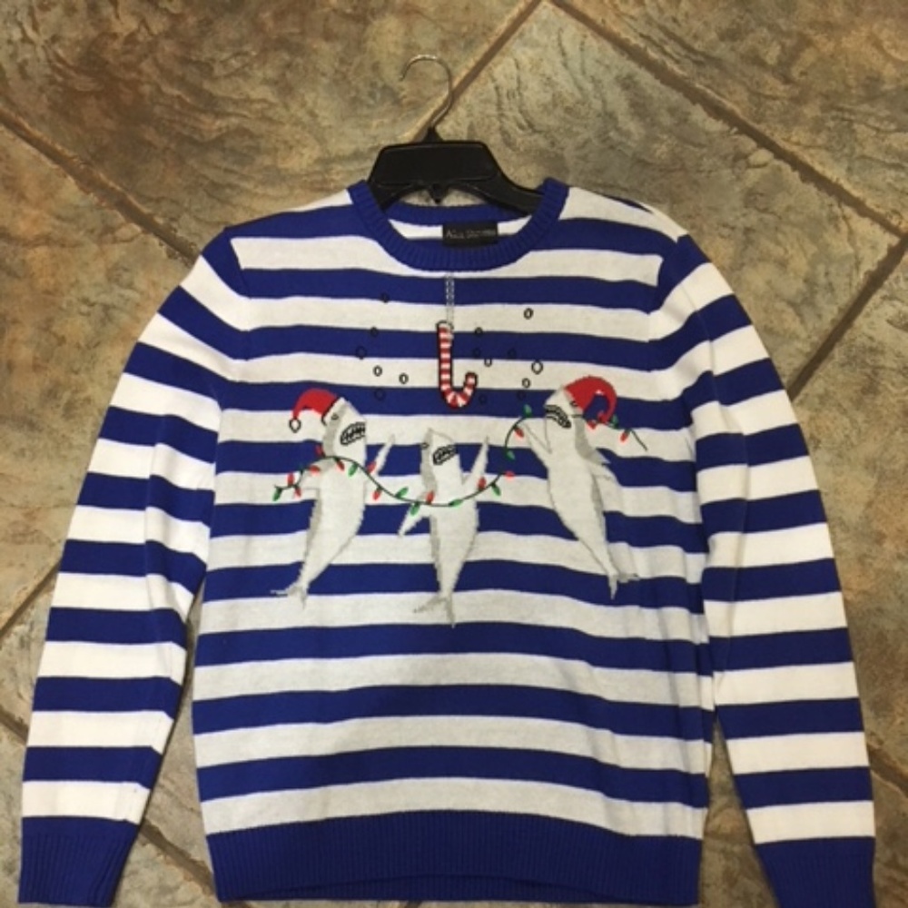 4 for $30 sale! NWT Striped Shark X-mas Sweater